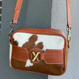 Coach purse shoulder bag made from genuine hair-on cowhide