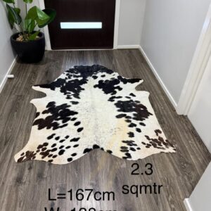 Natural Cowhide Rug – Genuine Skin Floor Decor (Unique Pattern)
