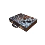 Cowhide briefcase in full-grain leather with buckle closure