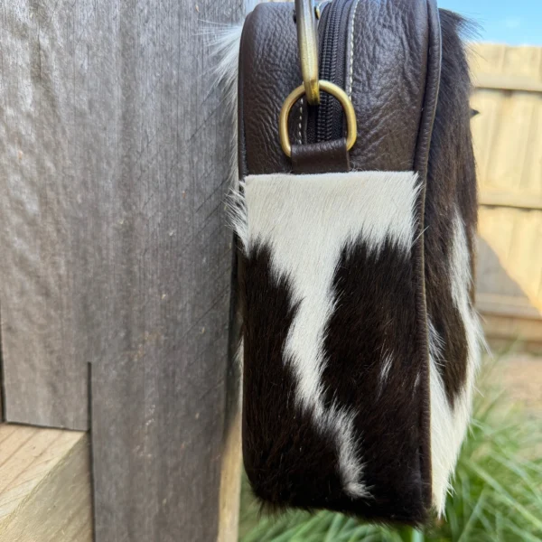 Coach purse shoulder bag made from genuine hair-on cowhide