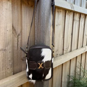 Coach purse shoulder bag made from genuine hair-on cowhide