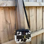 Coach purse shoulder bag made from genuine hair-on cowhide