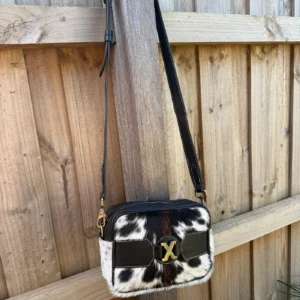 Coach purse shoulder bag made from genuine hair-on cowhide