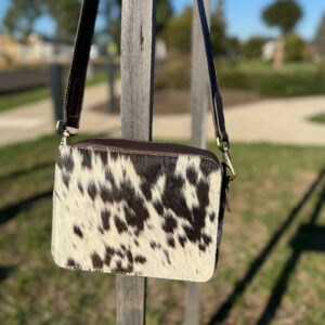 Leather Lovers Cowhide Box Style Cross Body Purse