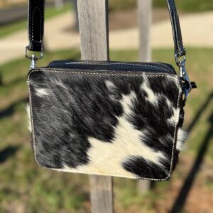 Leather Lovers Cowhide Box Style Cross Body Purse