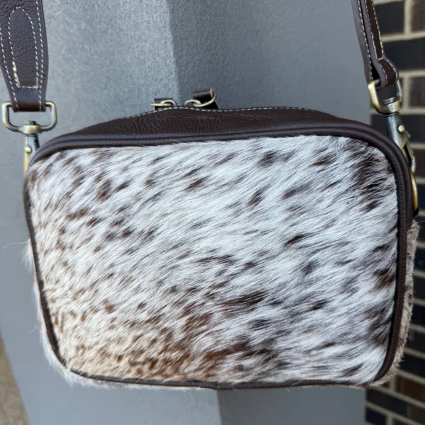 Coach purse shoulder bag made from genuine hair-on cowhide