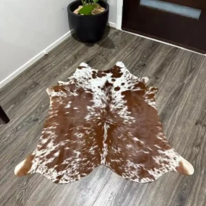 Tan brown cowhide rug