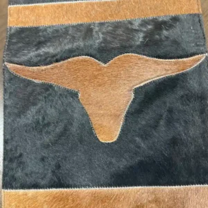Cowhide Longhorn Table Runner – Handmade Western Decor
