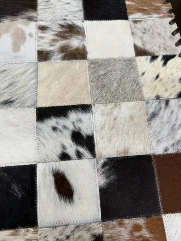 cowhide patchwork table runner