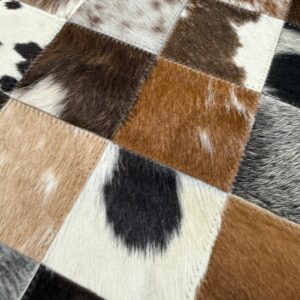 Handmade Cowhide Table Runner – Patchwork Dining Table Decor with Custom Designs