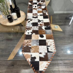 Handmade Cowhide Table Runner for Dining Table Decor