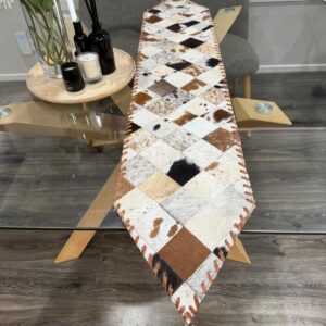 Handmade Cowhide Table Runner for Dining Table Decor