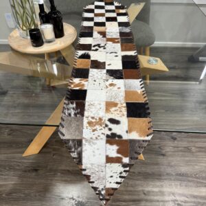 Handmade Cowhide Table Runner for Dining Table Decor