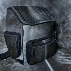 Cowhide nappy bag genuine leather diaper bag with multiple compartments