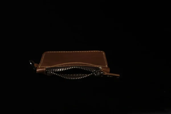 Leather coin purse zipper wallet for coins and cash