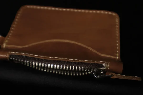 Leather coin purse zipper wallet for coins and cash