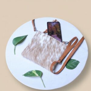 Phone Crossbody Case Cowhide Handmade Mobile Pouch
