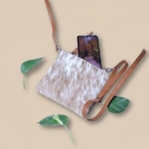 Phone Crossbody Case Cowhide Handmade Mobile Pouch