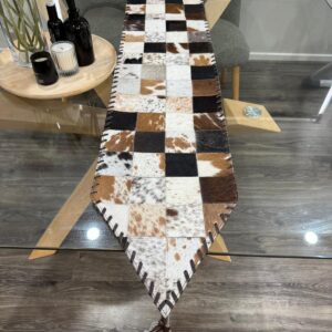 Handmade Cowhide Table Runner for Dining Table Decor