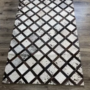 Cowhide Square Rug – Patchwork Area Rug for Home & Office