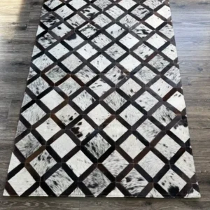 Cowhide Square Rug – Patchwork Area Rug for Home & Office