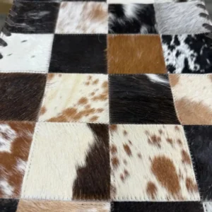 Handmade Cowhide Table Runner – Patchwork Dining Table Decor with Custom Designs