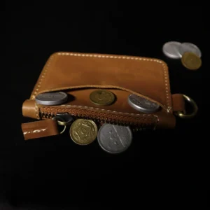 Leather Coin Purse – Compact Zipper Coin Wallet for Men & Women