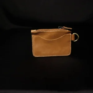 Leather coin purse zipper wallet for coins and cash