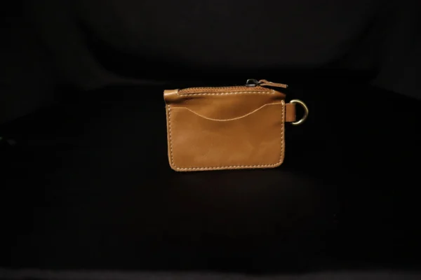 Leather coin purse zipper wallet for coins and cash