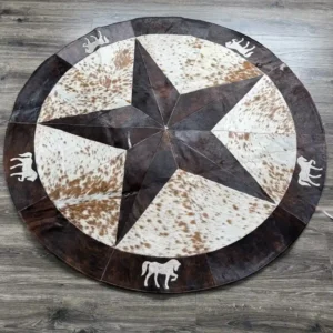 star round cowhide rug