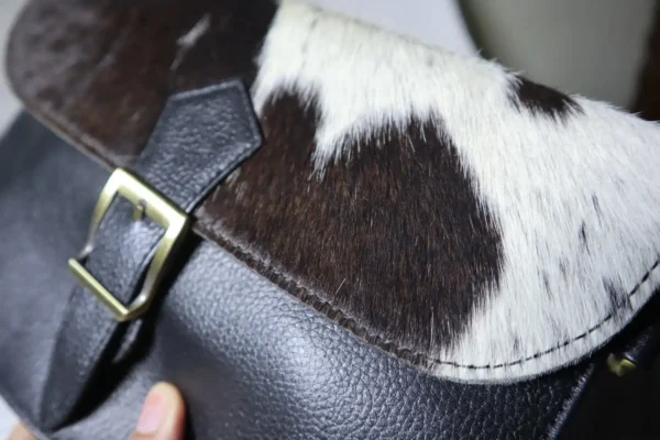 Slim Crossbody Bag Cowhide – Stylish Genuine Leather Bag for Women - Image 3