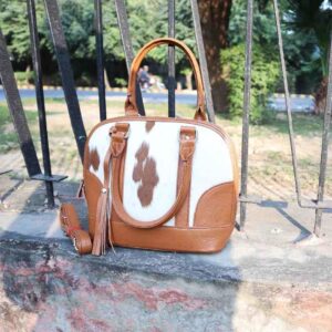 Classic Cowhide Tote Bag - Women Top Handle Handbag
