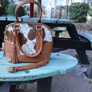 Classic Cowhide Tote Bag - Women Top Handle Handbag