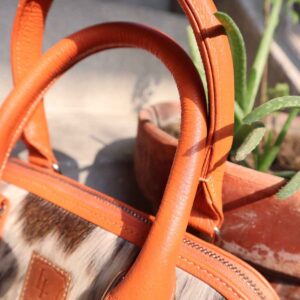 Classic Cowhide Tote Bag - Women Top Handle Handbag & Should Bag