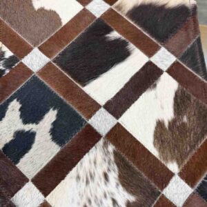 Handmade Cowhide Table Runner – Patchwork Dining Table Decor Western Design