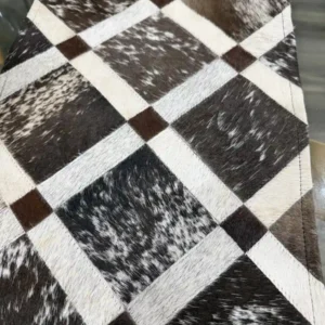 Handmade Cowhide Table Runner – Patchwork Dining Table Decor Western Design