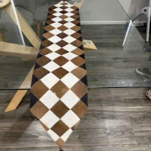 cowhide-patchwork-table-runner