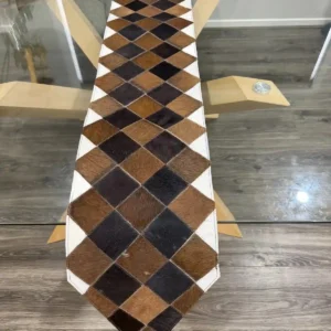cowhide-patchwork-table-runner