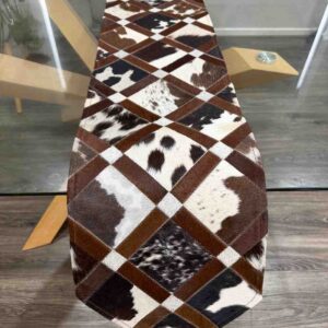 cowhide-patchwork-table-runner