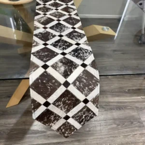 cowhide-patchwork-table-runner