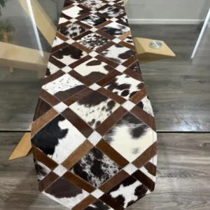 cowhide-patchwork-table-runner