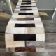 Patchwork Cowhide Table Runner – Handmade Dining Table Decor Western Design - Black & Grey Tiles