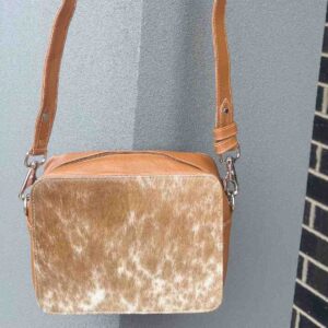 Cowhide Box Purse Crossbody Bag – Structured, Stylish