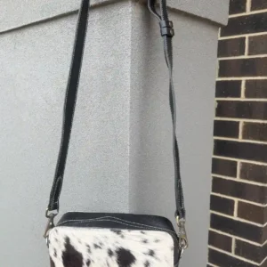 Cowhide Box Purse Crossbody Bag – Structured, Stylish