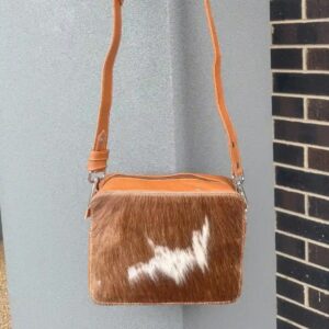 Cowhide Box-Style Crossbody Bag – Structured, Stylish & Timeless