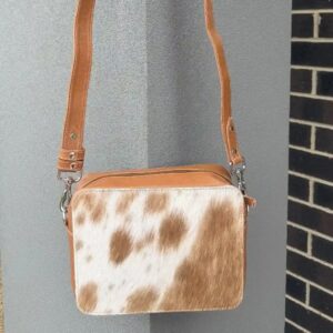Cowhide Box-Style Crossbody Bag – Structured, Stylish & Timeless