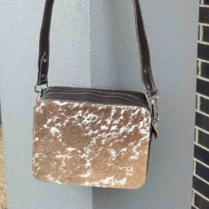 Cowhide Box Purse Crossbody Bag – Structured, Stylish