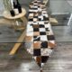Patchwork Cowhide Table Runner – Handmade Dining Table Decor Western Design - Patchwork 5