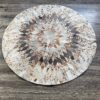 Natural Cowhide Handmade Round Rug with Anti Slip Backing - Starburst