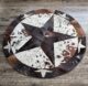 Natural Cowhide Handmade Round Rug with Anti Slip Backing - Western Compass Star